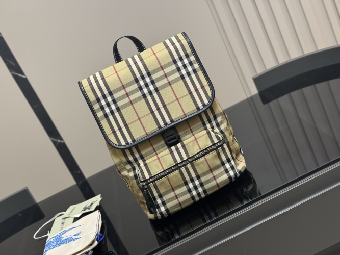 Burberry Backpack in Check Nylon, Lightweight and Roomy, 24 x 32 cm