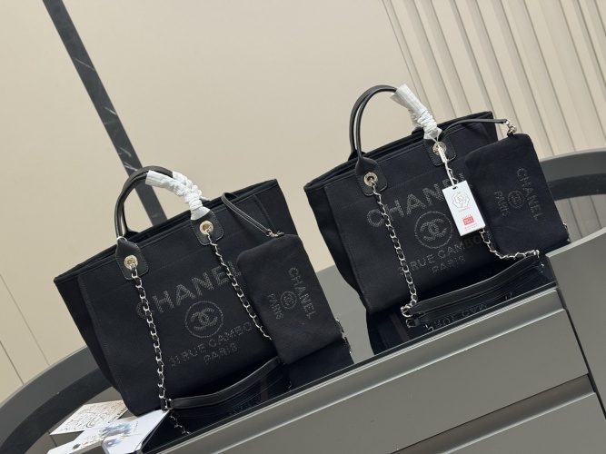 Chanel Denim Beach Bag Set with Pouch, Large and Small Sizes Available 1 Chanel Denim Beach Bag Set with Pouch, Large and Small Sizes Available