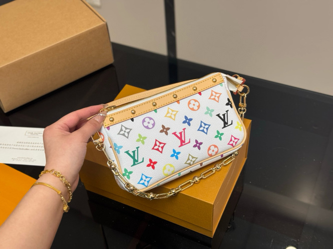 Louis Vuitton Multicolor Monogram Mahjong Bag with Chain Strap 1 Louis Vuitton Multicolor Monogram Mahjong Bag with Chain Strap
