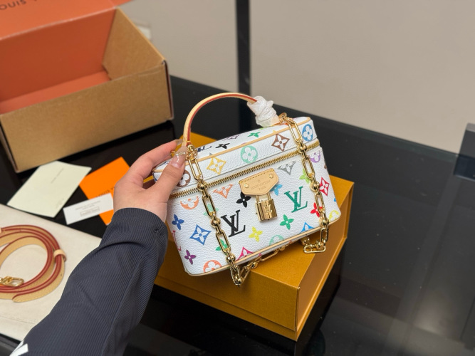 Louis Vuitton Nice Vanity Makeup Bag with Original Hardware & Shoulder Straps 1 Louis Vuitton Nice Vanity Makeup Bag with Original Hardware & Shoulder Straps