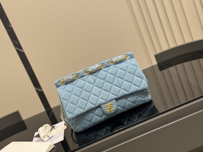 Chanel Vintage Denim Shoulder Bag with Gold-Tone Hardware - Timeless Classic