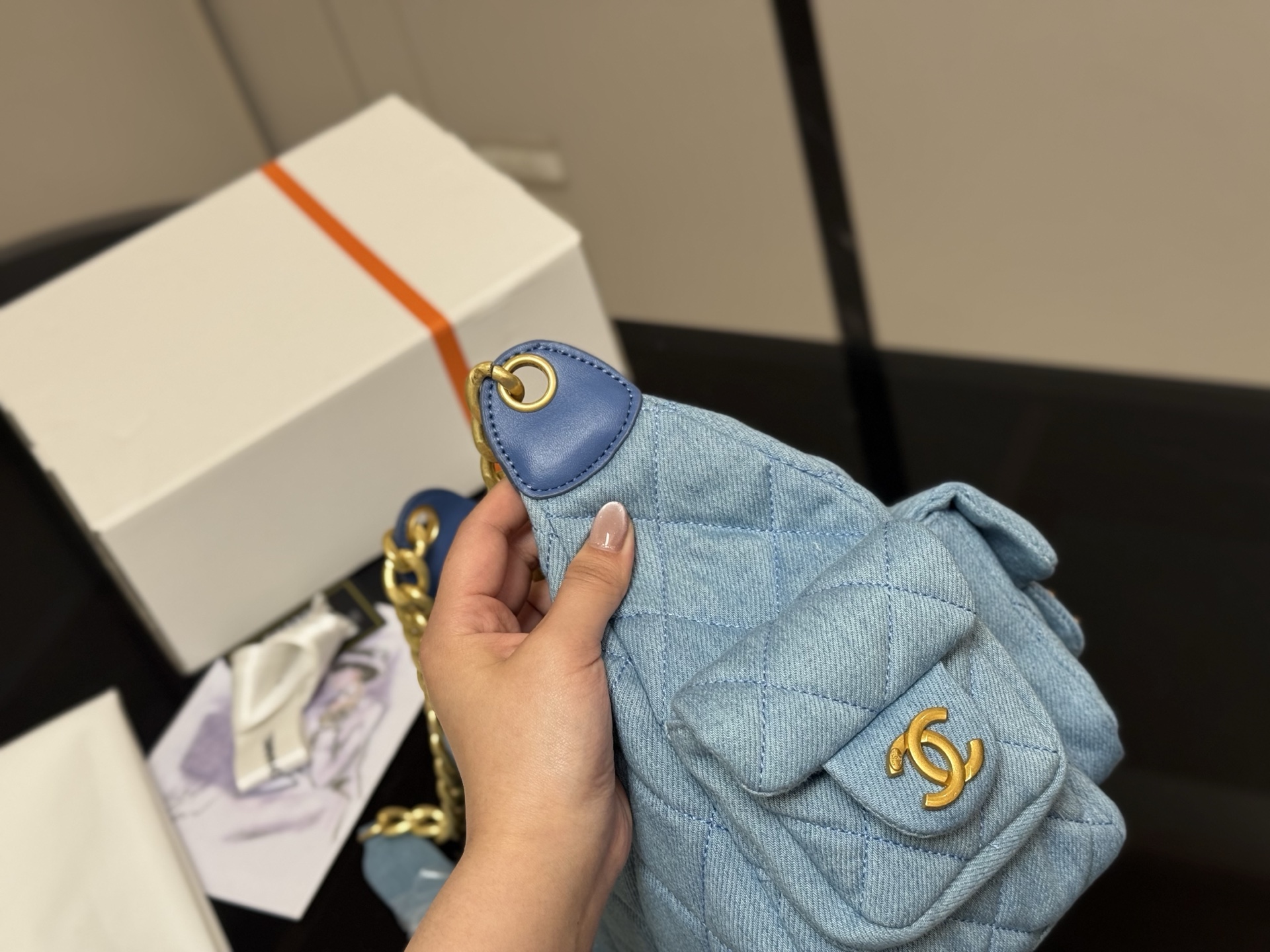 Chanel Denim Quilted Postman Bag, 30cm - Casual & Chic, Perfect for Everyday 8 i1751094912429 172 0 5