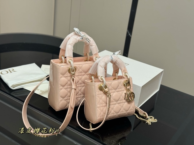 Dior Lady Dior Quilted Patent Leather Top Handle Bag - Iconic Design 1 Dior Lady Dior Quilted Patent Leather Top Handle Bag - Iconic Design