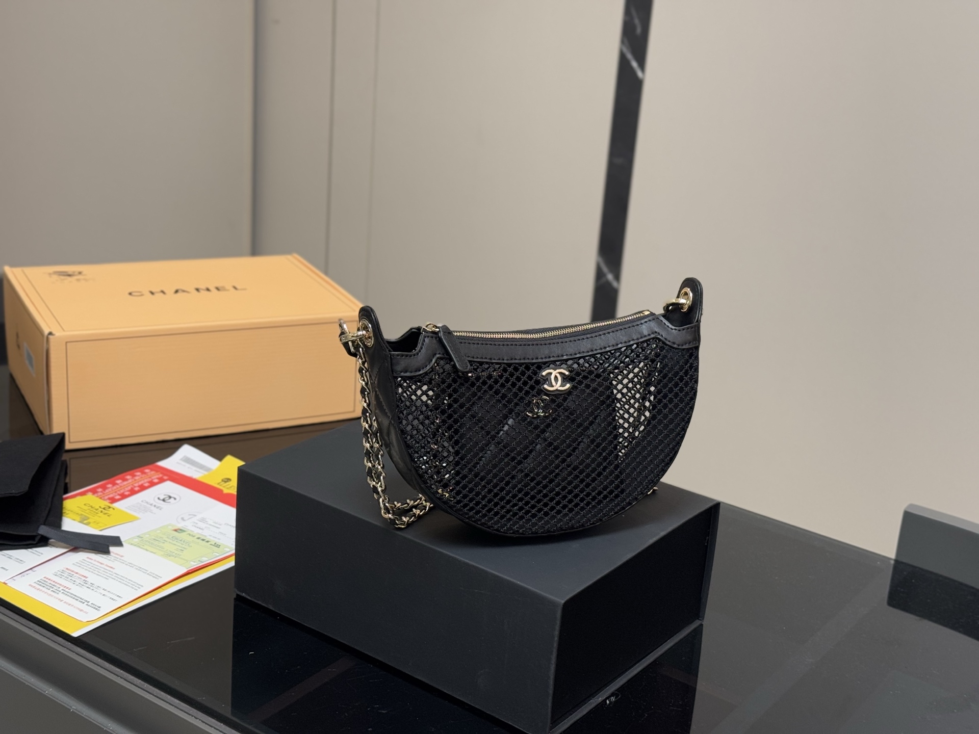 Chanel 25 SS New Chic Fishnet Bag,Small Size 24*14cm, With Box