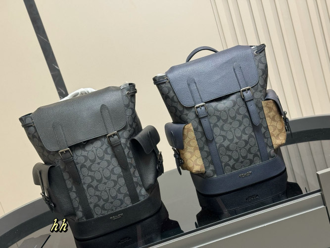 Coach Men's Backpack with Leather Trim and Signature Coated Canvas 1 Coach Men's Backpack with Leather Trim and Signature Coated Canvas