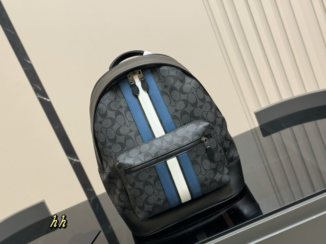 Coach Men's Backpack with Signature Design and Leather Trim, Stylish and Durable 1 Coach Men's Backpack with Signature Design and Leather Trim, Stylish and Durable