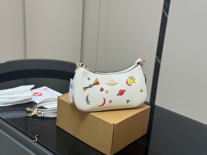 Coach Teri Shoulder Bag with Space Motif , Crossbody and Shoulder Bag 1 Coach Teri Shoulder Bag with Space Motif , Crossbody and Shoulder Bag