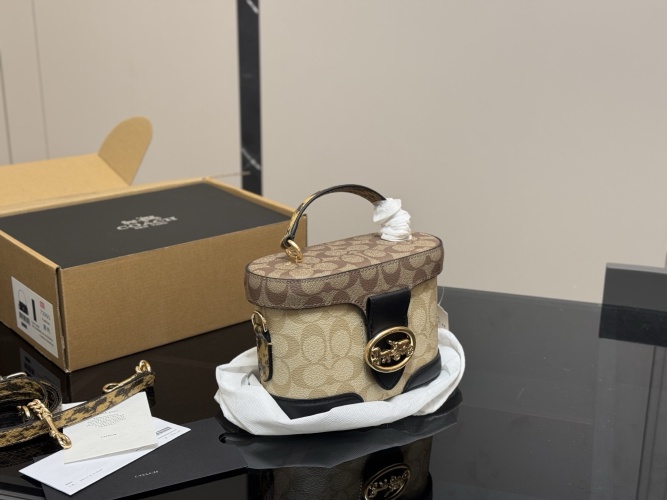 Coach Georgie Top Handle Box Bag In Signature Canvas - Limited Edition 1 Coach Georgie Top Handle Box Bag In Signature Canvas - Limited Edition