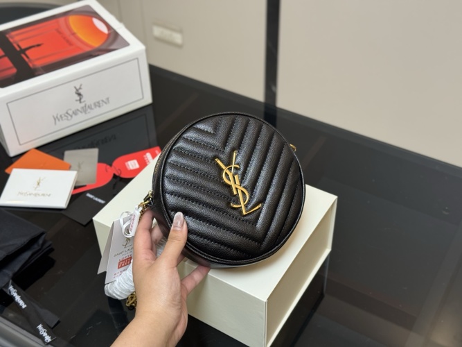 Yves Saint Laurent Round Crossbody Bag in Caviar Leather - Chic & Durable 1 Yves Saint Laurent Round Crossbody Bag in Caviar Leather - Chic & Durable