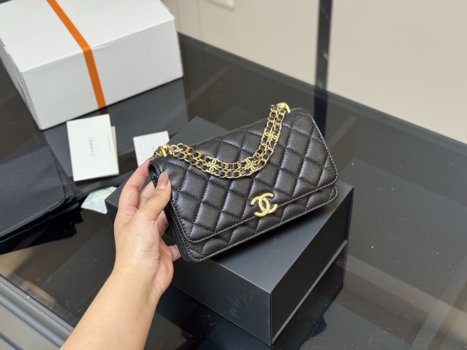 Chanel WOC Wallet on Chain Classic Flap Bag, 19cm, Caviar Leather 1 Chanel WOC Wallet on Chain Classic Flap Bag, 19cm, Caviar Leather