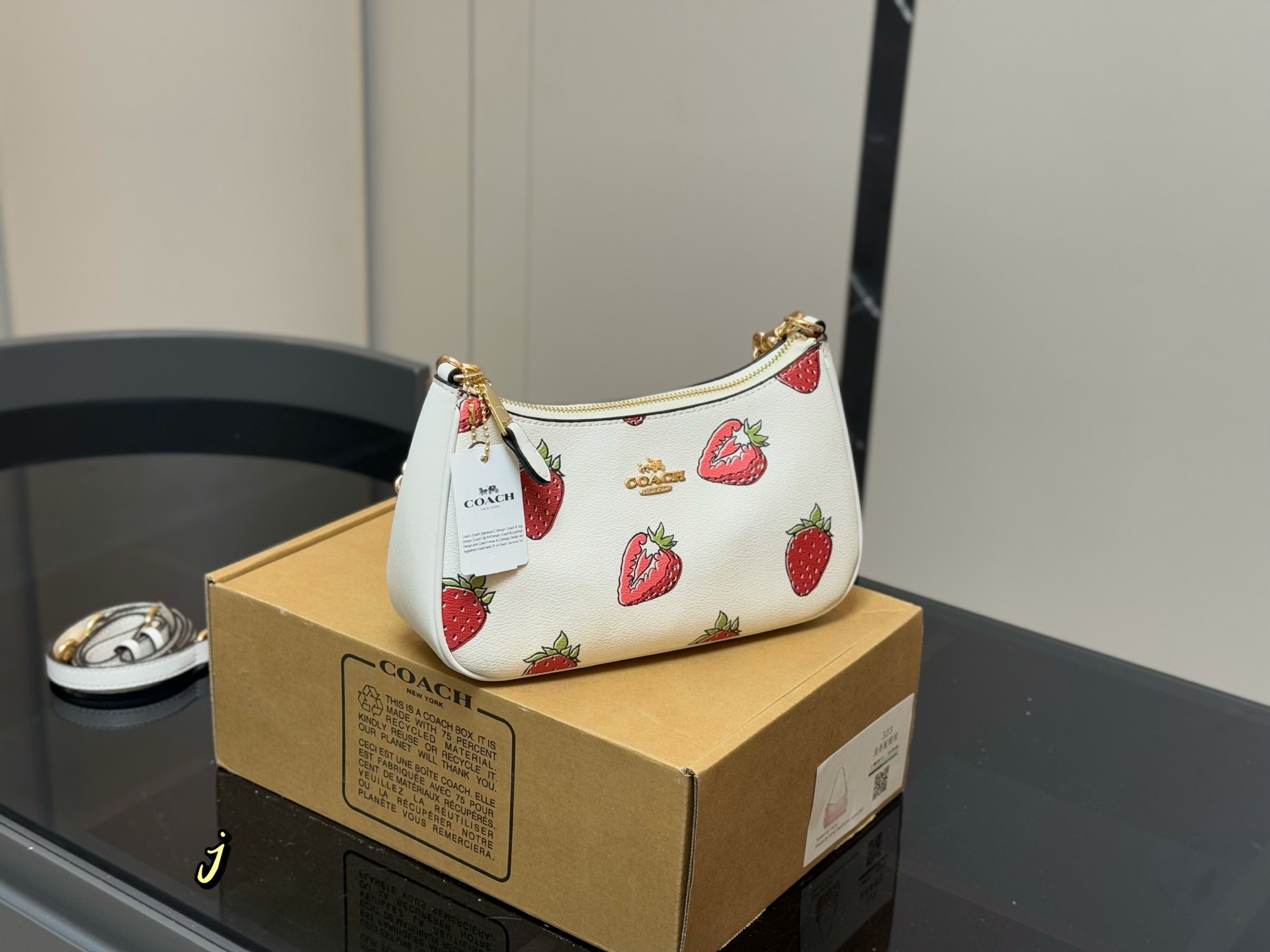 Coach Teri Shoulder Bag With Strawberry Print, Stylish and Versatile Handbag