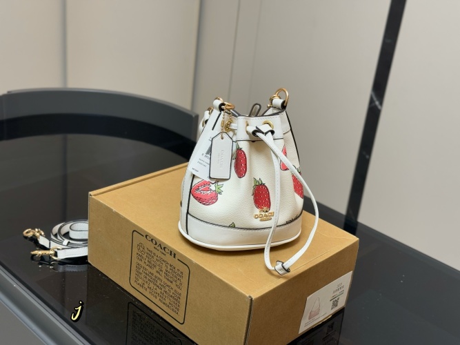 Coach Mini Bucket Bag with Strawberry Print, Adorable and Stylish Design 1 Coach Mini Bucket Bag with Strawberry Print, Adorable and Stylish Design