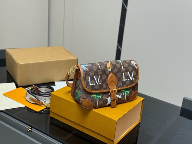 Louis Vuitton Brown Coated Canvas Baguette Bag with Jungle Print 1 Louis Vuitton Brown Coated Canvas Baguette Bag with Jungle Print