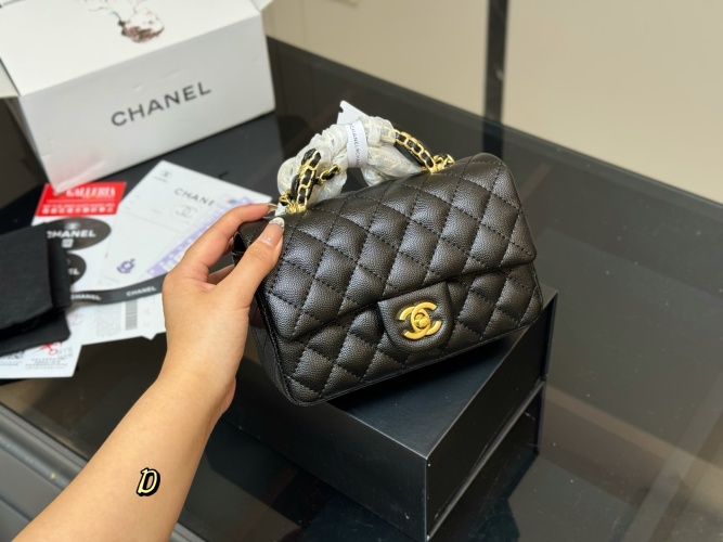 Chanel Mini CF Handle Bag, 20cm, Quilted Caviar Leather, Gold Hardware 1 Chanel Mini CF Handle Bag, 20cm, Quilted Caviar Leather, Gold Hardware