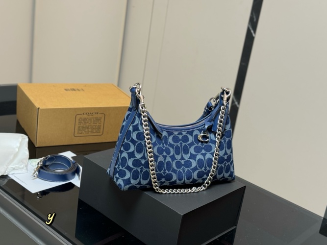 Coach Juliet Hobo Bag in Signature Denim with Chain Strap 1 Coach Juliet Hobo Bag in Signature Denim with Chain Strap