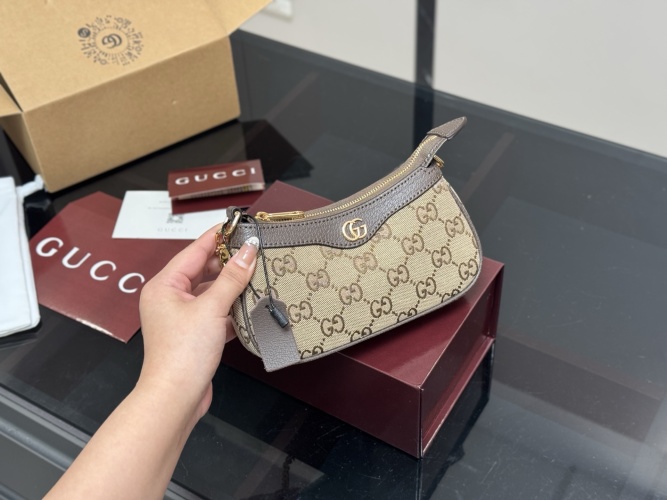 Gucci Mini Jacquard Canvas Bag, Beige and Brown, Small Handbag 1 Gucci Mini Jacquard Canvas Bag, Beige and Brown, Small Handbag