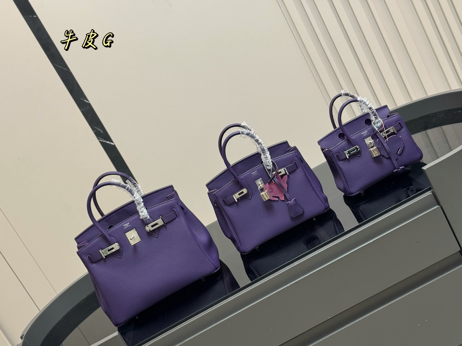 Hermès Birkin 30 Purple Leather Top Handle Bag, Original Quality, Great Texture