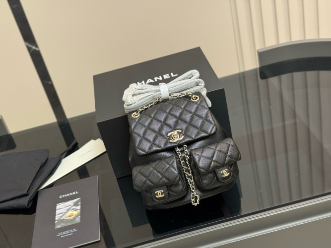 Chanel Duma Backpack Black Gold Adorable Small Backpack, Shoulder & Hand Carry 1 Chanel Duma Backpack Black Gold Adorable Small Backpack, Shoulder & Hand Carry