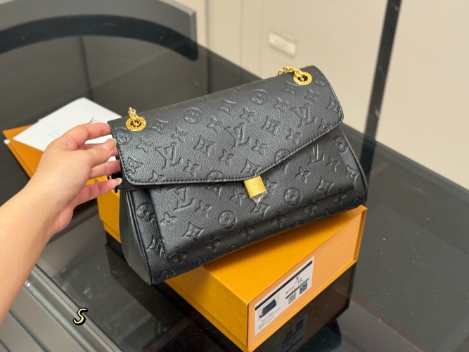 Louis Vuitton Anytime Embossed Leather Shoulder Bag, French Elegance 1 Louis Vuitton Anytime Embossed Leather Shoulder Bag, French Elegance