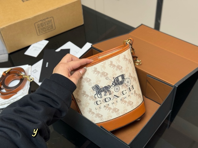 Coach Mini Horse and Carriage Print Bucket Bag with Detachable Strap 3 Coach Mini Horse and Carriage Print Bucket Bag with Detachable Strap