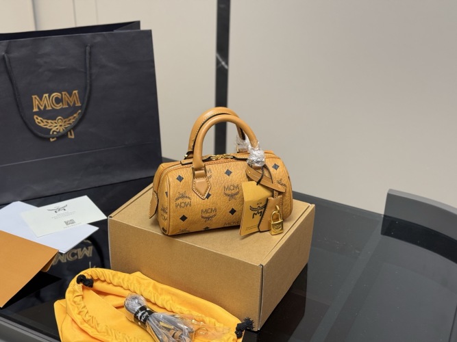MCM Ella Visetos Leather Mini Boston Bag Designer Handbag 8 MCM Ella Visetos Leather Mini Boston Bag Designer Handbag