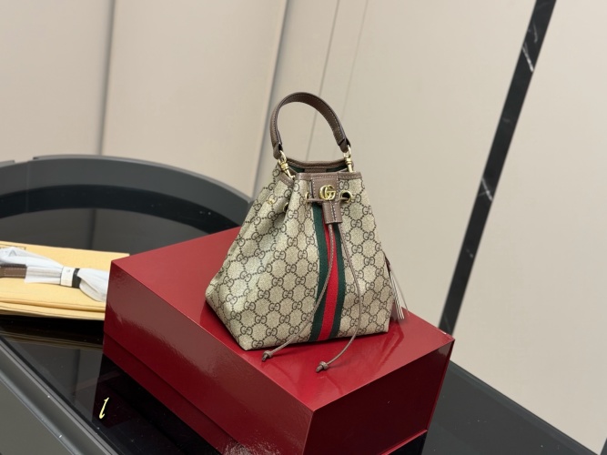 Gucci Ophidia Bucket Bag - Classic Design, Fashionable and Versatile, 21x21cm 1 Gucci Ophidia Bucket Bag - Classic Design, Fashionable and Versatile, 21x21cm