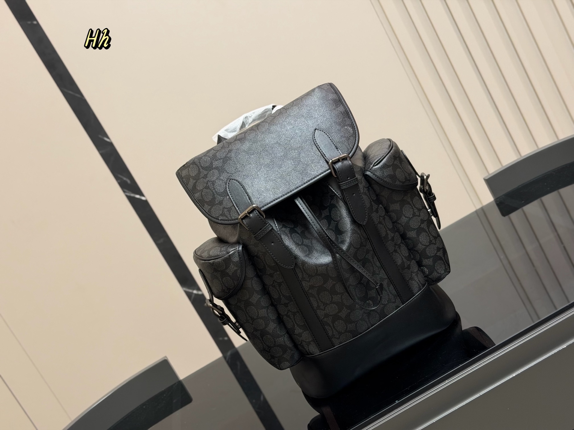 Coach Men's Leather Backpack with Signature Design - Stylish and Durable