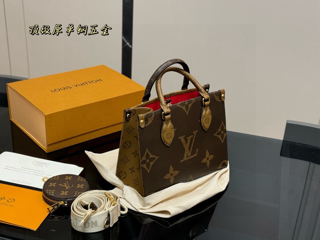 Louis Vuitton Onthego Shopping Bag with Hidden Shoulder Strap, 26.20cm