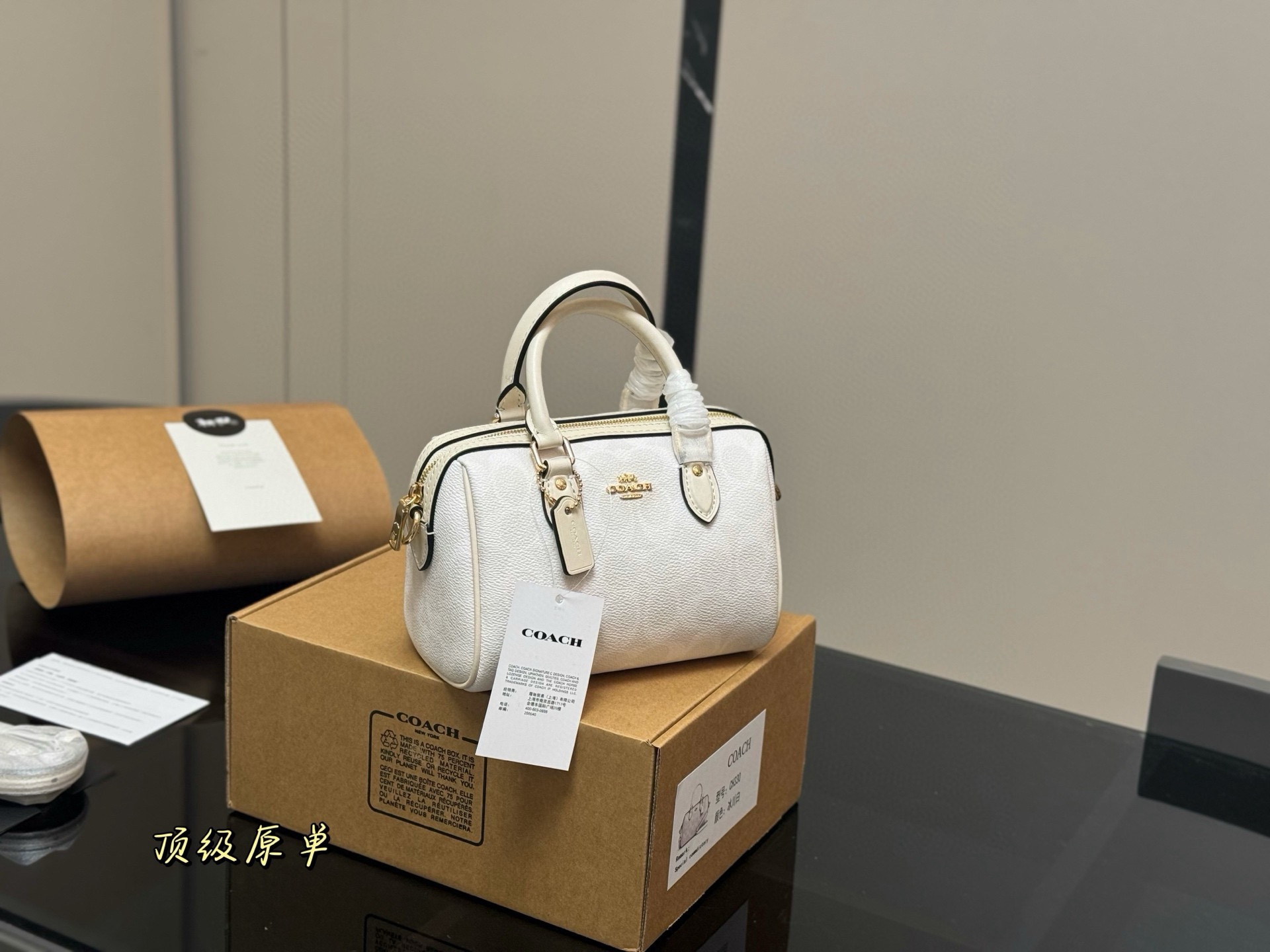 Coach Mini Boston Pillow Bag, Adorable Small Size with Great Capacity - White