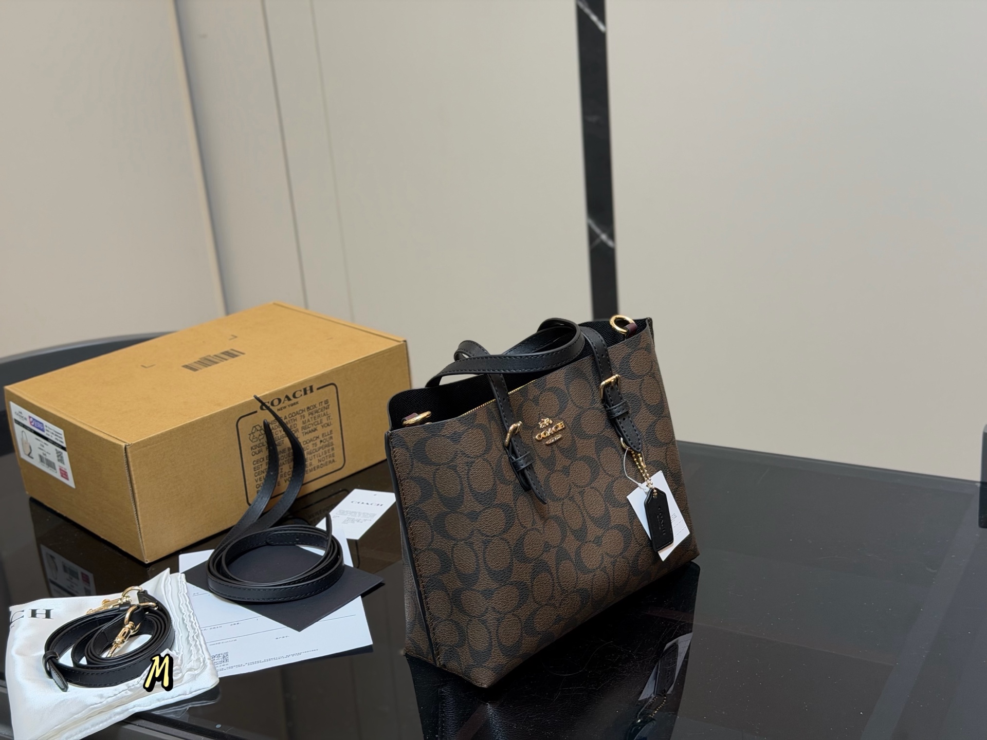 Coach Mollie Tote Small: Brown Monogram, Crossbody & Handbag Combo