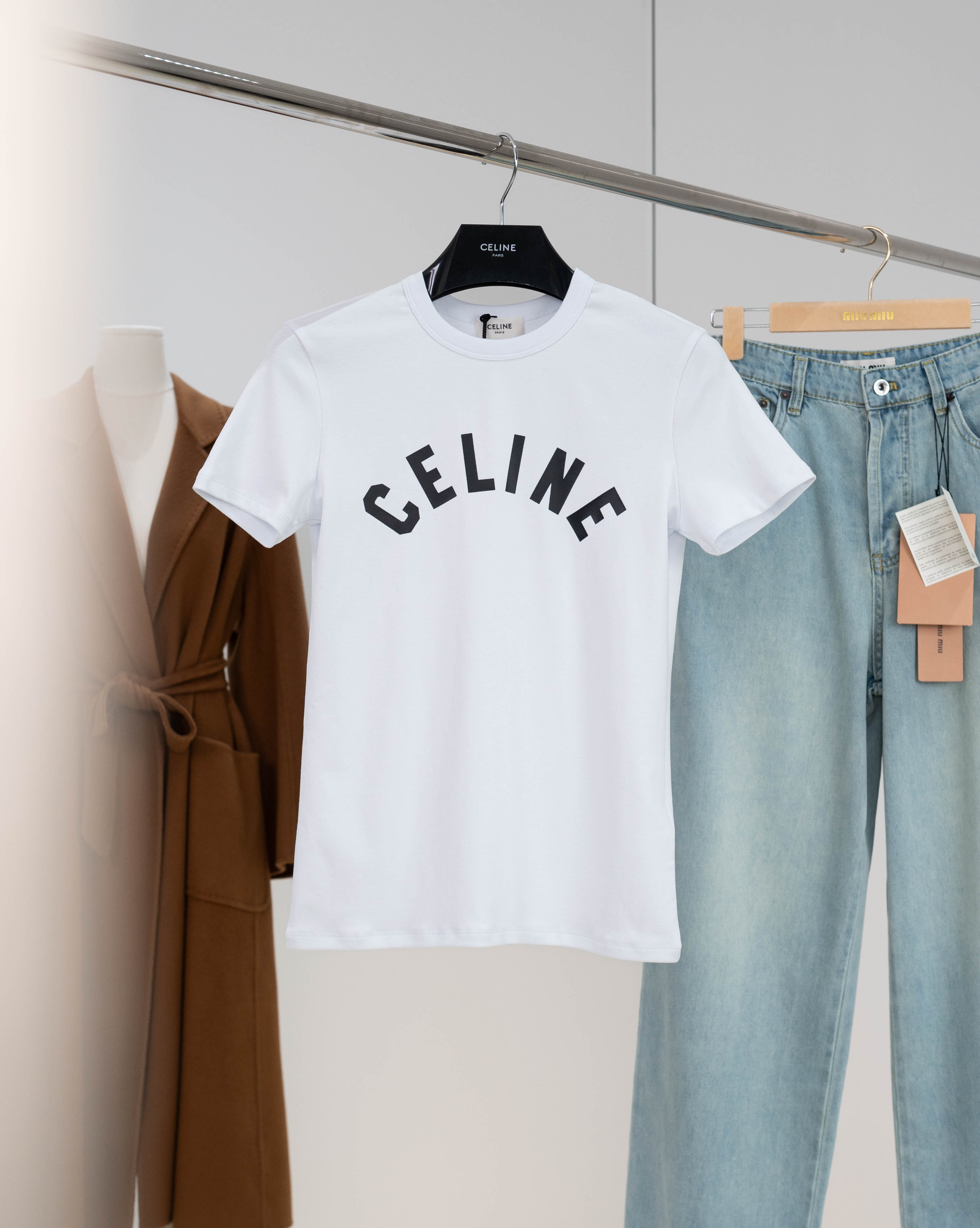 Футболка белая с принтом Celine