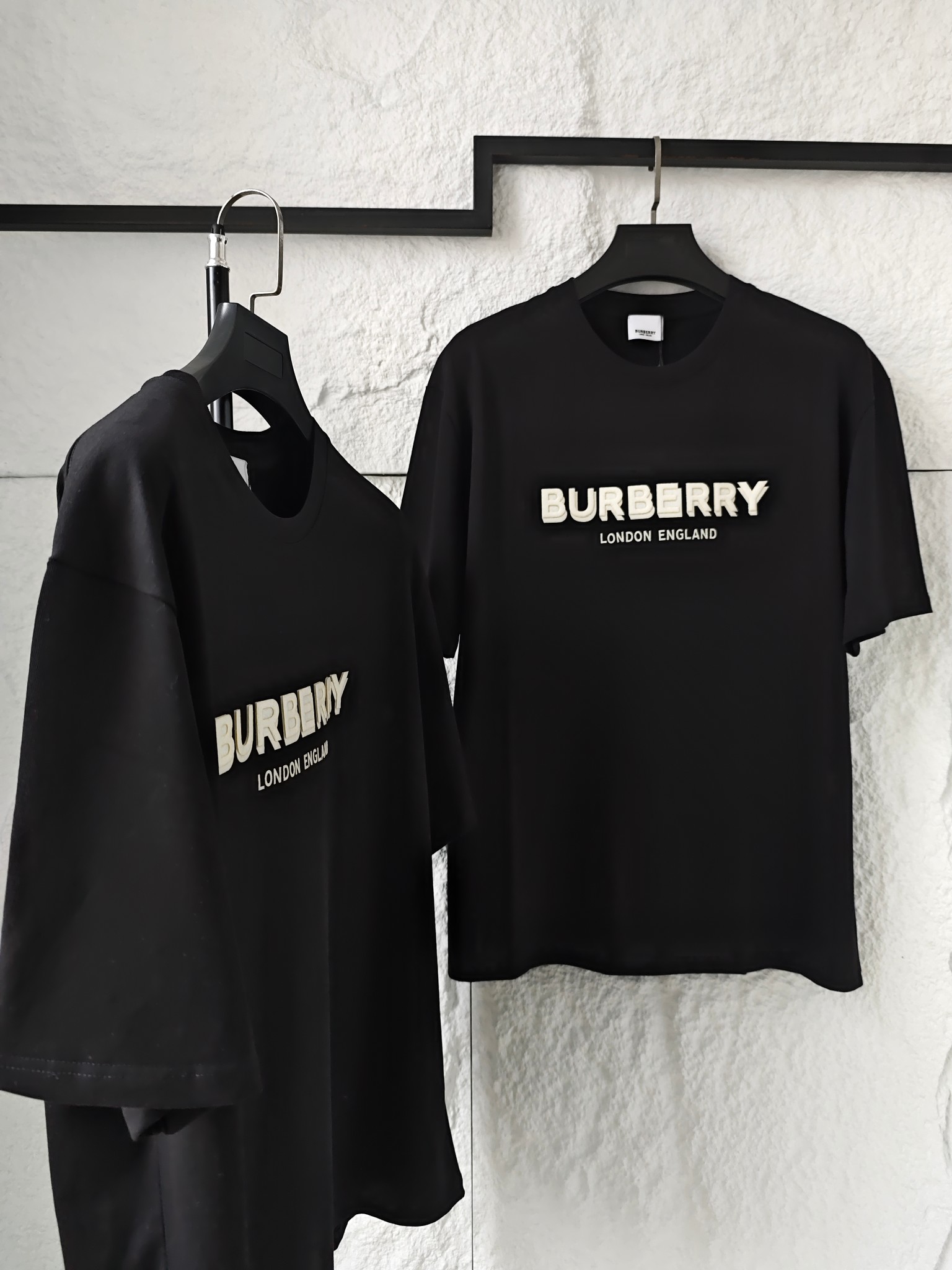Burberry Kleidung T-Shirt Schwarz Unisex Baumwolle Fashion Kurzarm