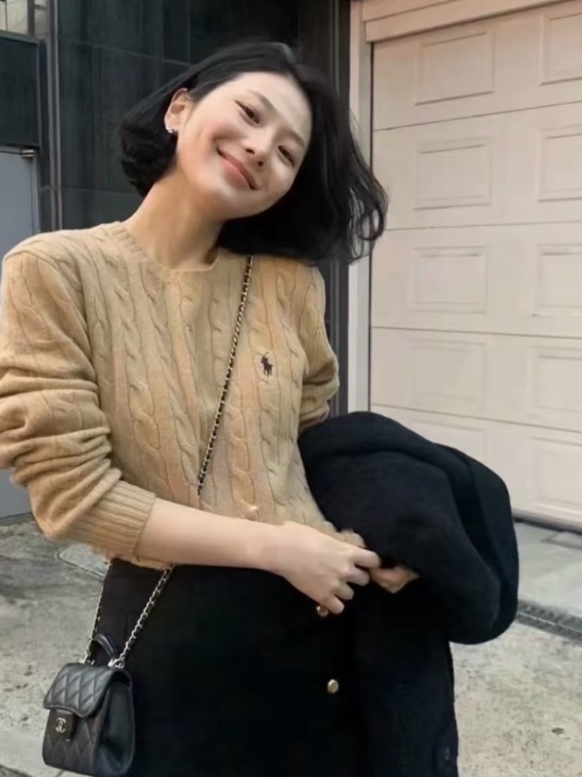 Ralph Lauren 拉夫劳伦 小马麻花圆领毛衣 模特资讯图＃