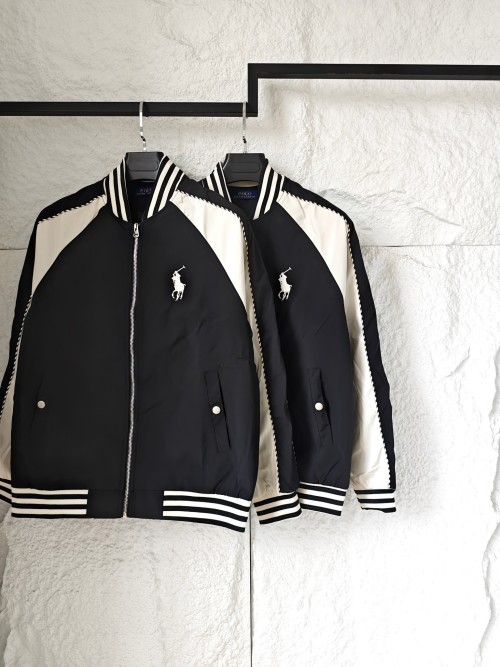 Ralph Lauren Men's Classic Black & White Baseball Jacket 1 Ralph Lauren Men's Classic Black & White Baseball Jacket