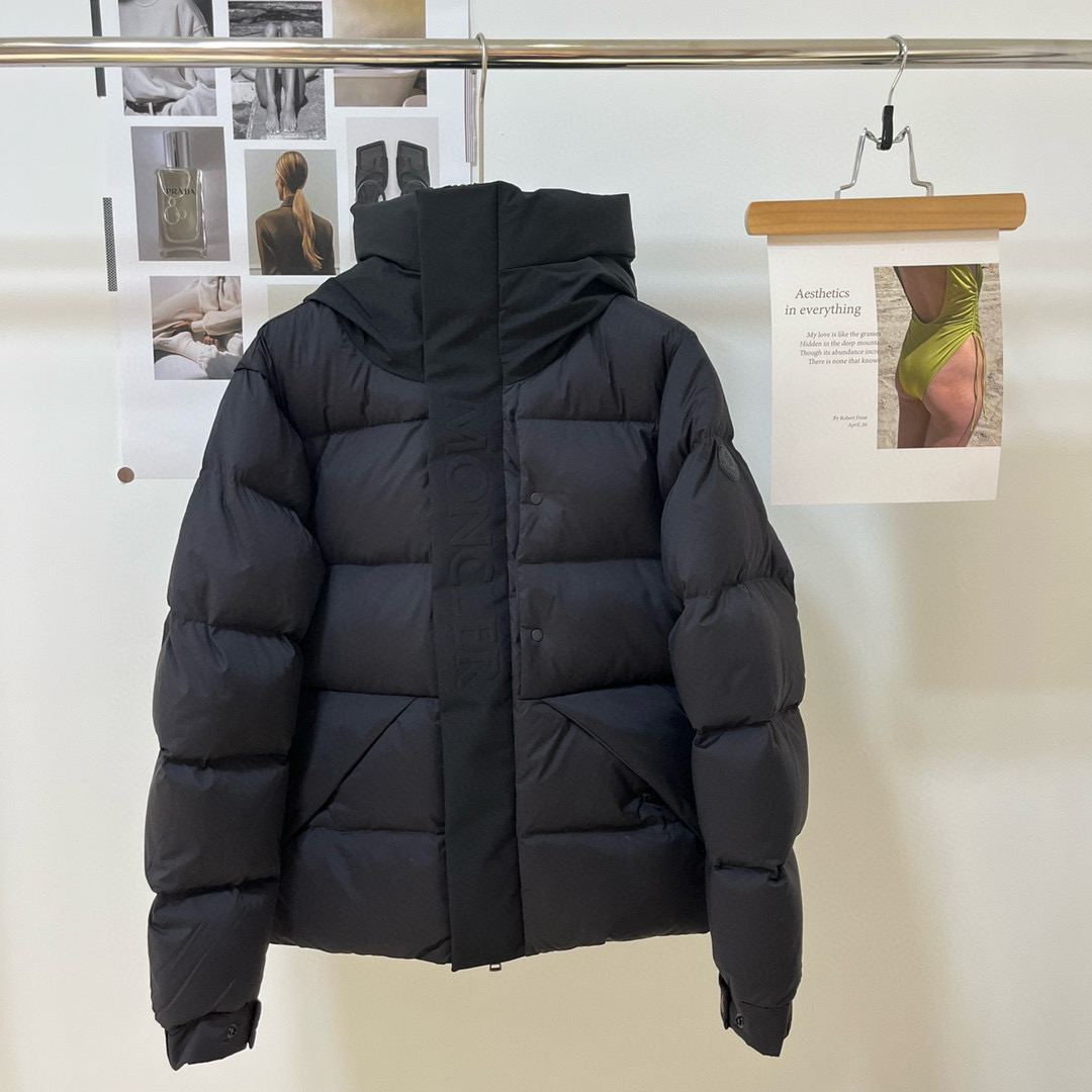 Luchamos, somos 90% de plumón alto, foto real del producto# Monc1er/Montclair Madeira chaqueta de plumón negro