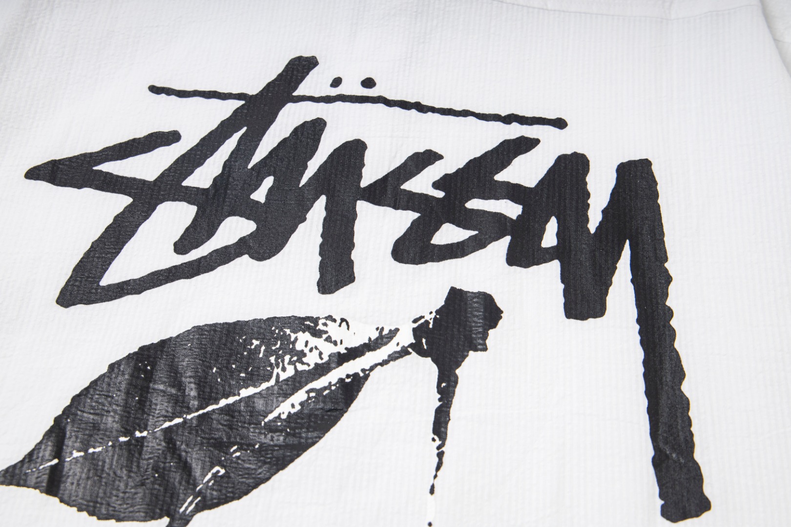 🔥款号6964# P75 （现货发售） stussy 斯图西樱桃黑八印花翻领短袖衬衫 25夏季新款男女同款
颜色：白色
码数：s m l xl
