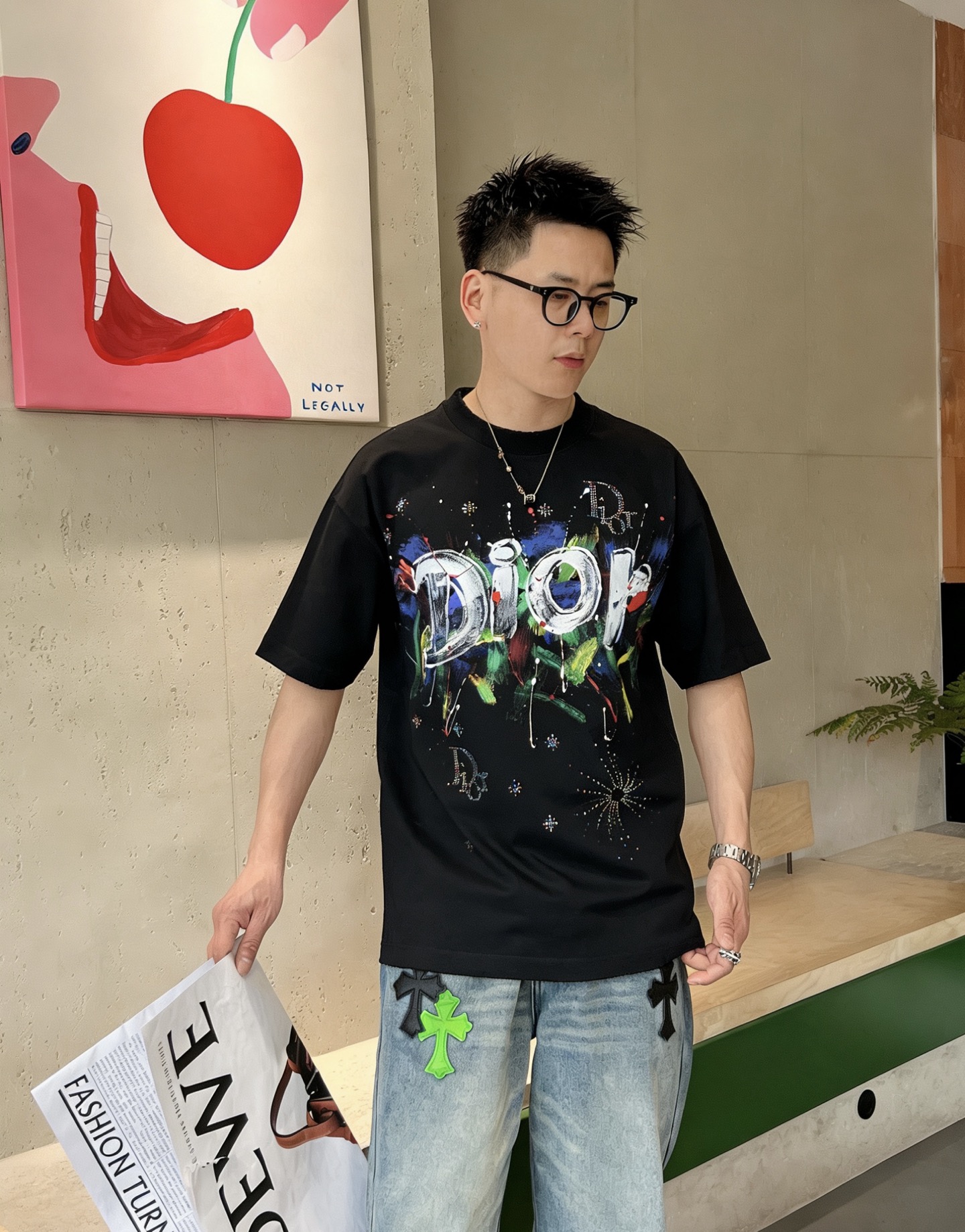 2026春夏新款首发最新款短袖圆领T恤品牌logo重工艺印花设计，280克精品棉面料，穿着舒适.级别精致