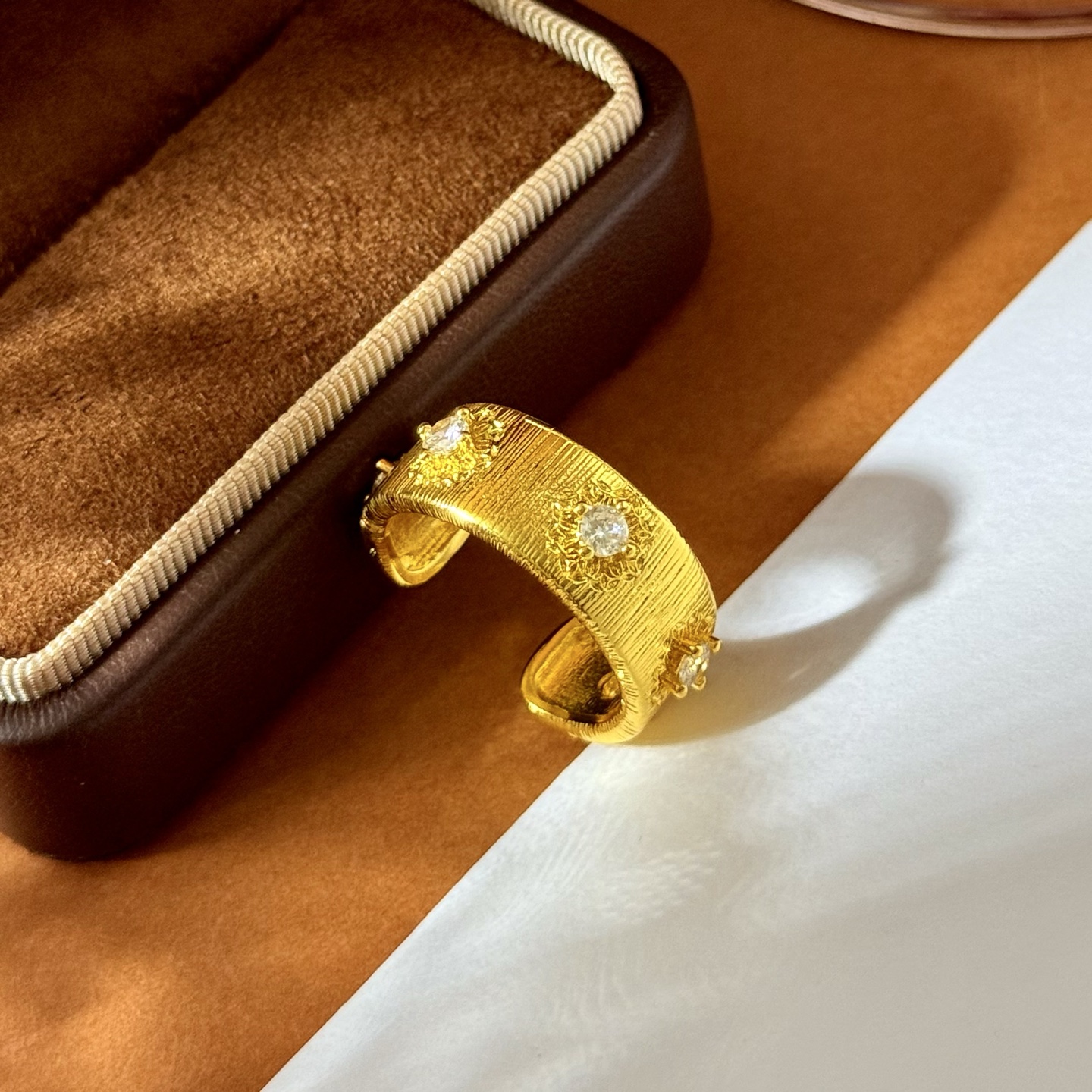 Brass 18k Gold Open Ring Sculpture with Round-Drive Metallic Sense – BC80 p172 - 图片 6