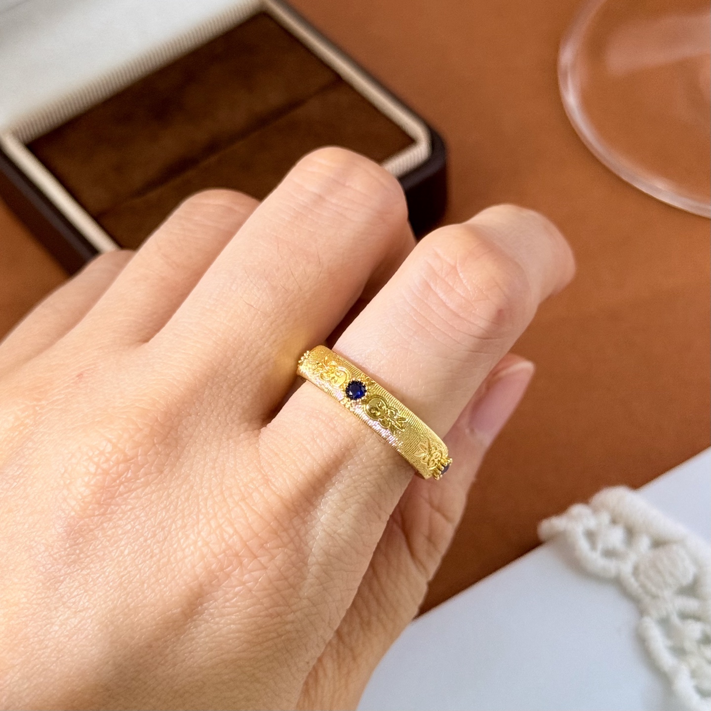 BC80 Butcherati-Style Diamond Open Ring in Brass Material with 18K Gold - 图片 7