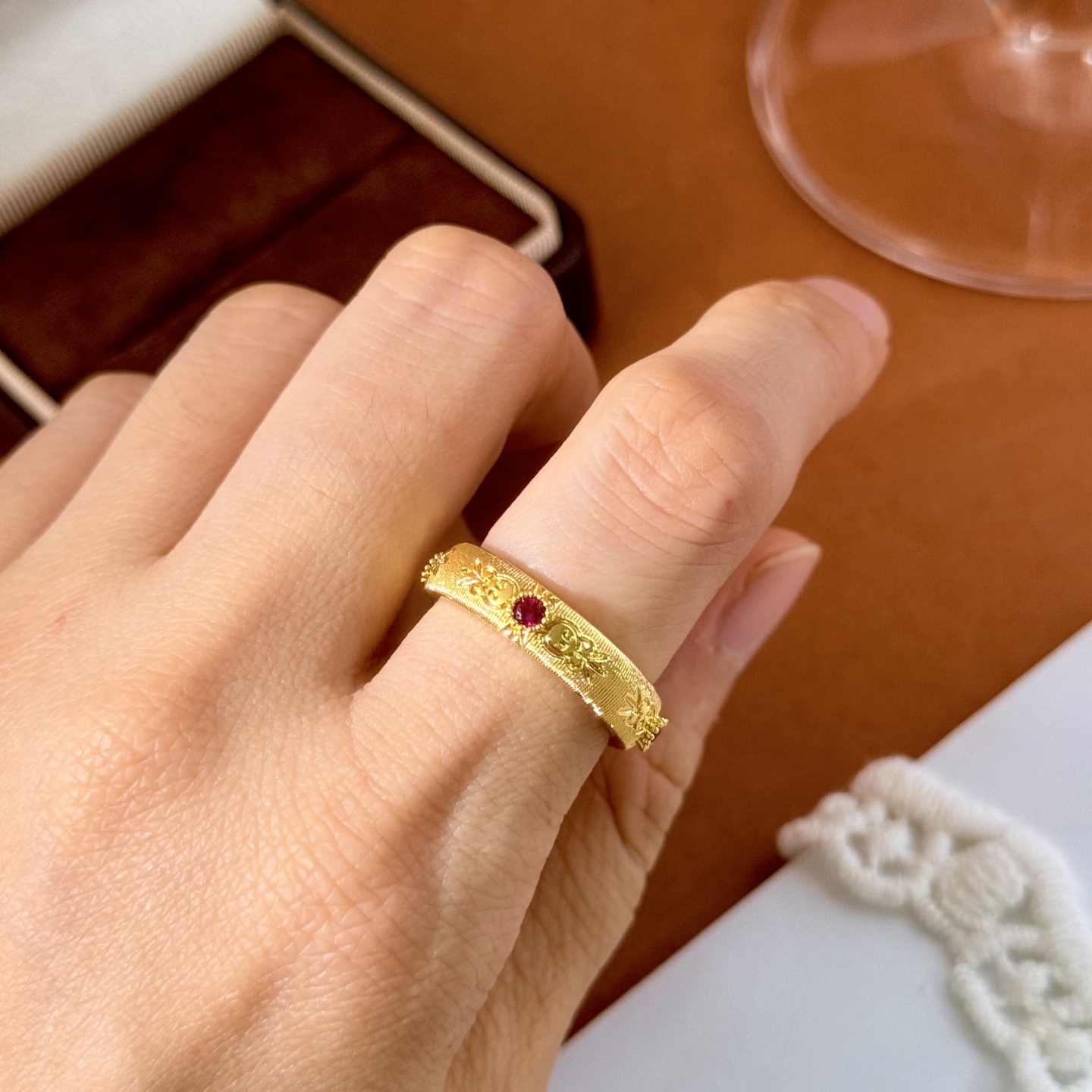 BC80 Butcherati-Style Diamond Open Ring in Brass Material with 18K Gold - 图片 5