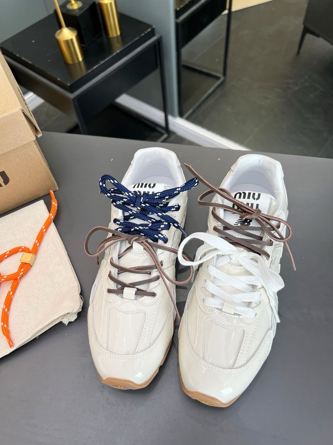 Miu Miu x New Balance 530 Sneakers - Leather Upper, Rubber Sole 5 i1735560254978 8101 0 3