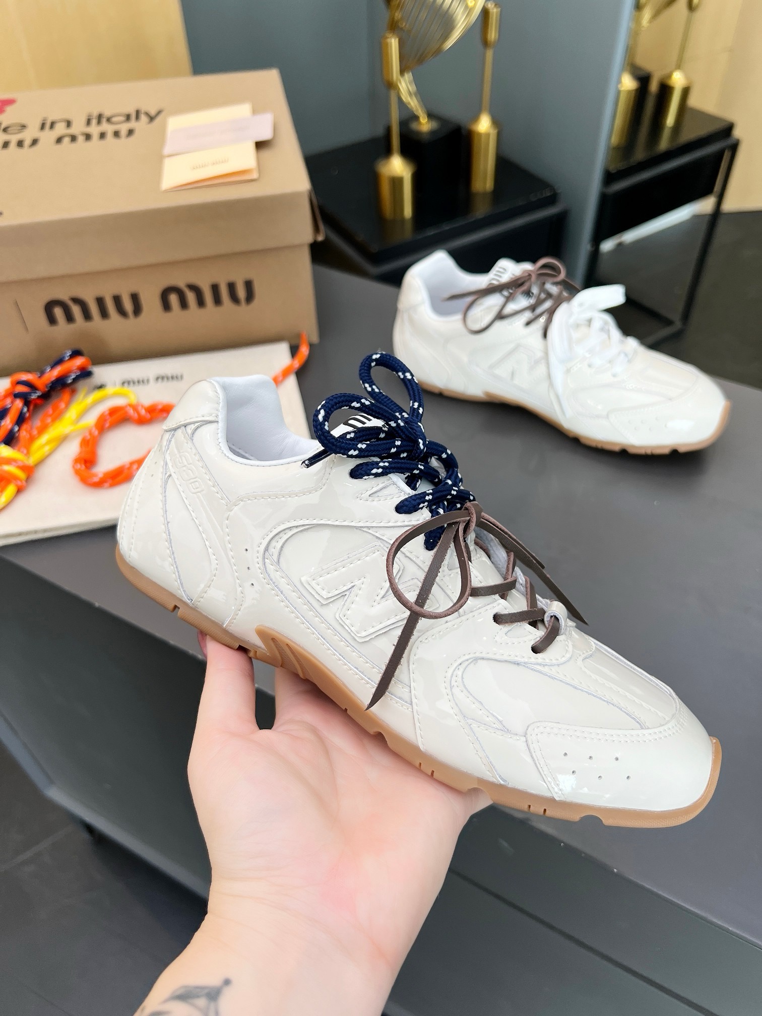 Miu Miu x New Balance 530 Sneakers - Leather Upper, Rubber Sole 2 i1735560254981 4098 0 0