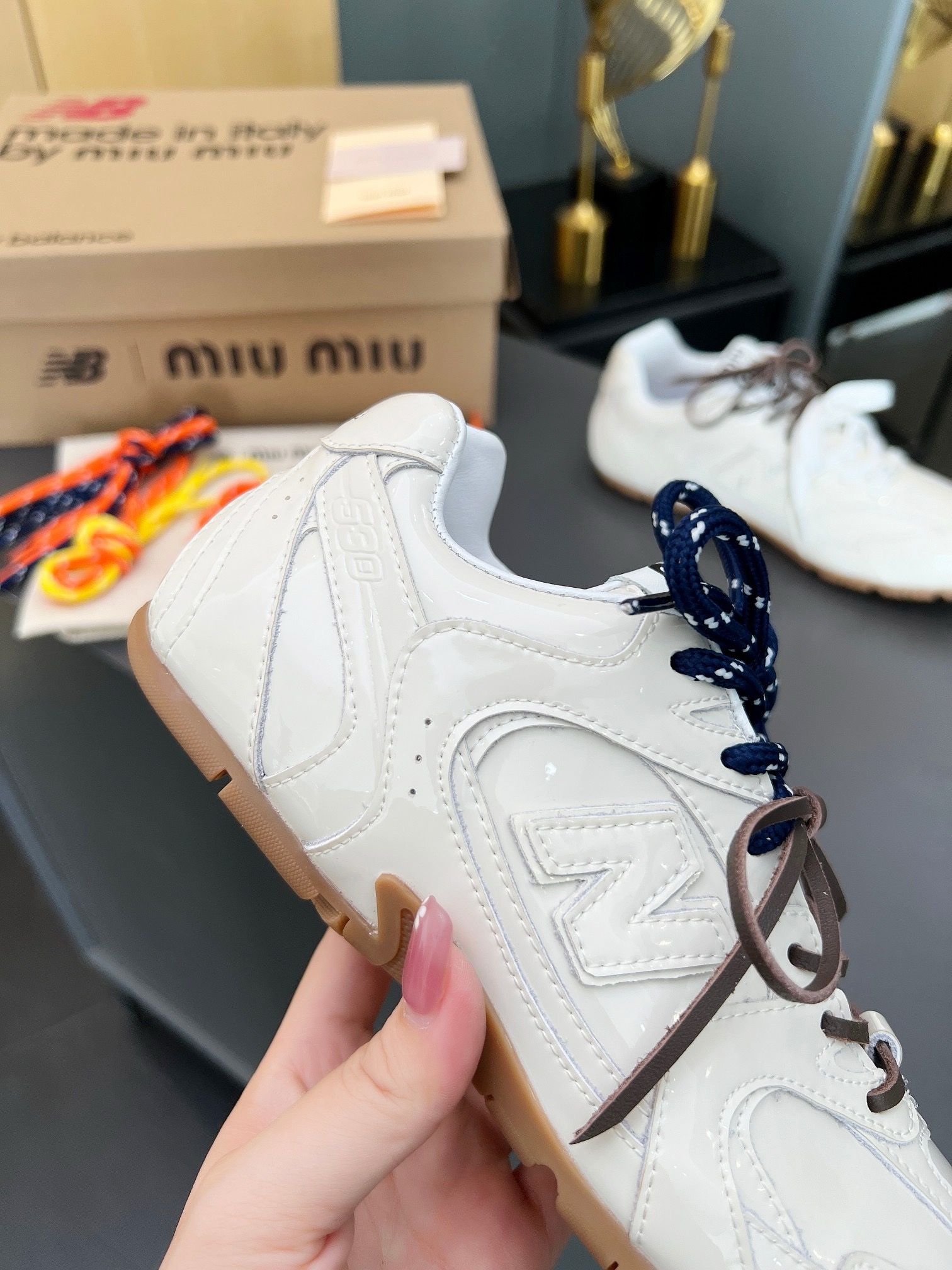 Miu Miu x New Balance 530 Sneakers - Leather Upper, Rubber Sole 4 i1735560254983 6180 0 2