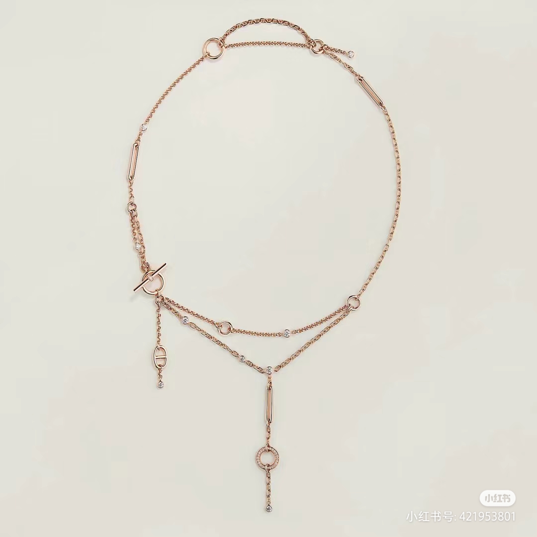 NO:102264,Hermes necklace rose gold platinum, Hermes necklace, hermes, necklace19860909爱马仕项链玫瑰金 白金,爱马仕项链,hermes,necklace,Jewelry
