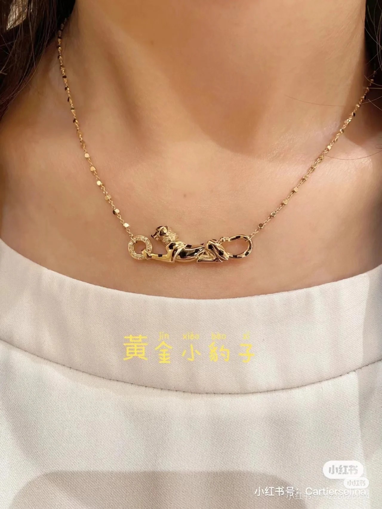 NO:359522,Half Diamond Leopard Necklace One Copper High Edition, Cartier Necklace, Cartier, Necklace19860909半钻豹子项链一铜高版,卡地亚项链,cartier,necklace,Jewelry