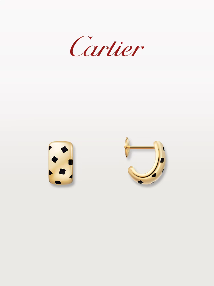 NO:104506,Cartier Panthère Cheetah Series Gold Black Painted Leopard Spotted Earrings, Cartier Earrings, Cartier, Cartier, Earrings, Gold19860909Cartier卡地亚Panthère猎豹系列 黄金黑漆豹斑耳环,卡地亚耳钉,cartier,cartier,earrings,gold,Jewelry