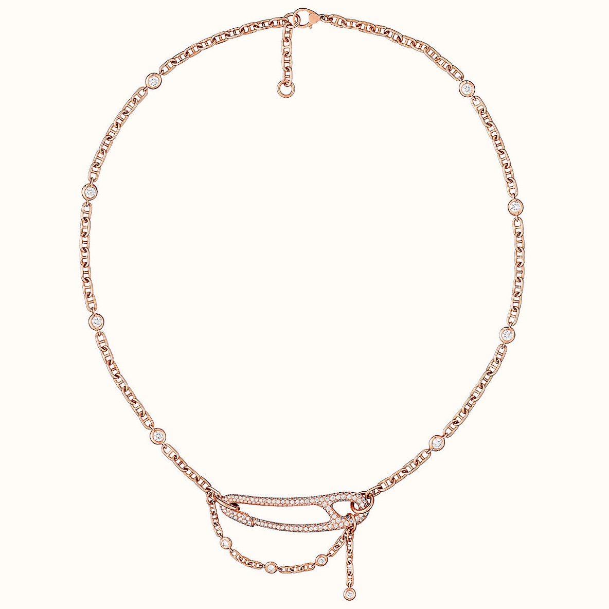 NO:584783,Hermès full diamond brooch necklace,Hermes necklace,hermes,necklace19860909爱马仕满钻别针项链,爱马仕项链,hermes,necklace,Jewelry