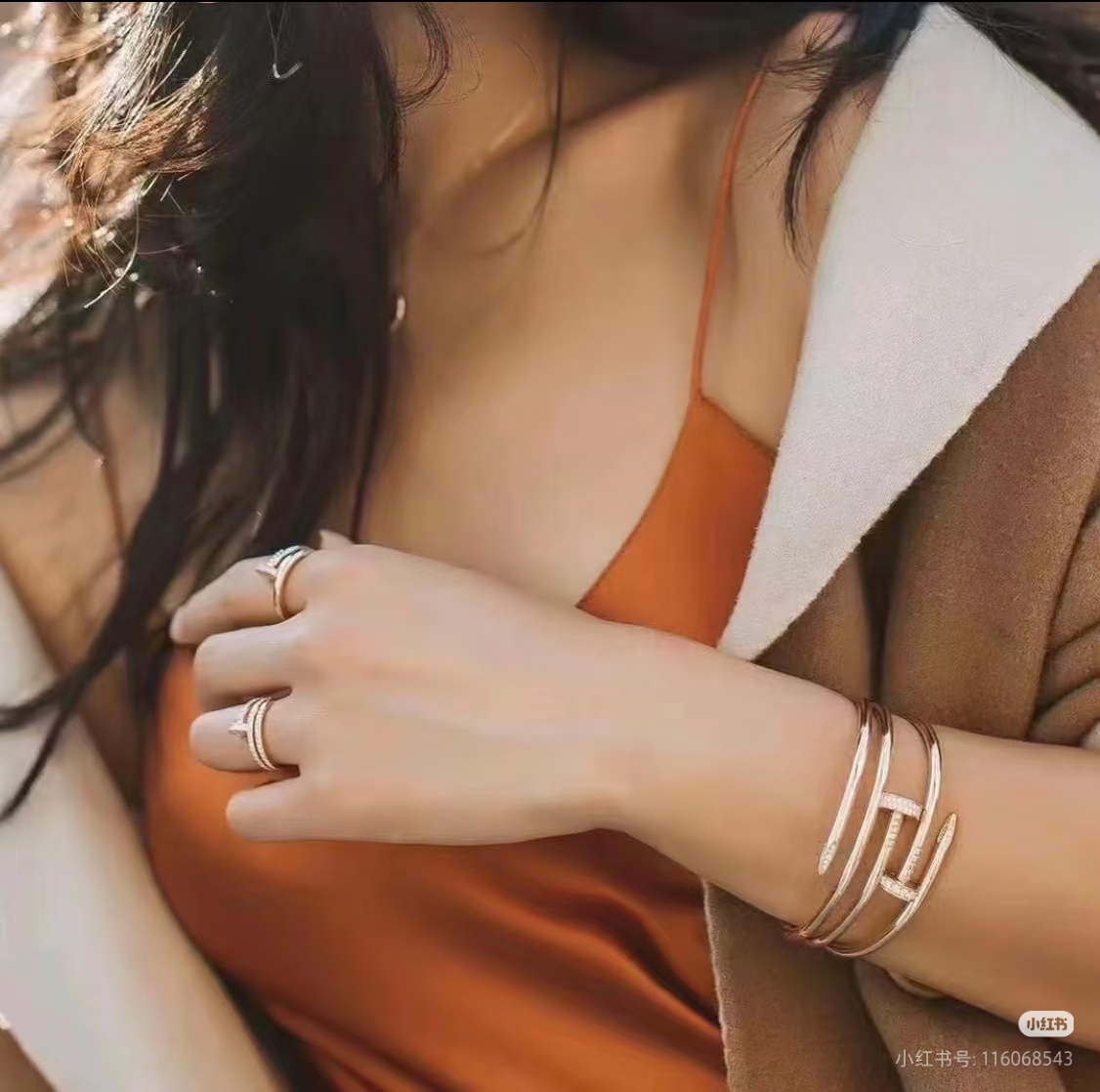 NO:584794,Cartier Double Circle Nail Bracelet Smooth One Copper High Version,Cartier Bracelet,cartier,bracelet19860909卡地亚双圈钉子手镯光面一铜高版,卡地亚手镯,cartier,bracelet,Jewelry