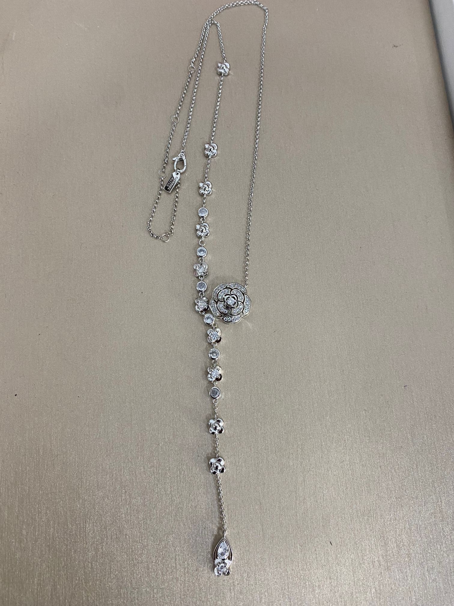 CHANEL Camellia Tassel Necklace