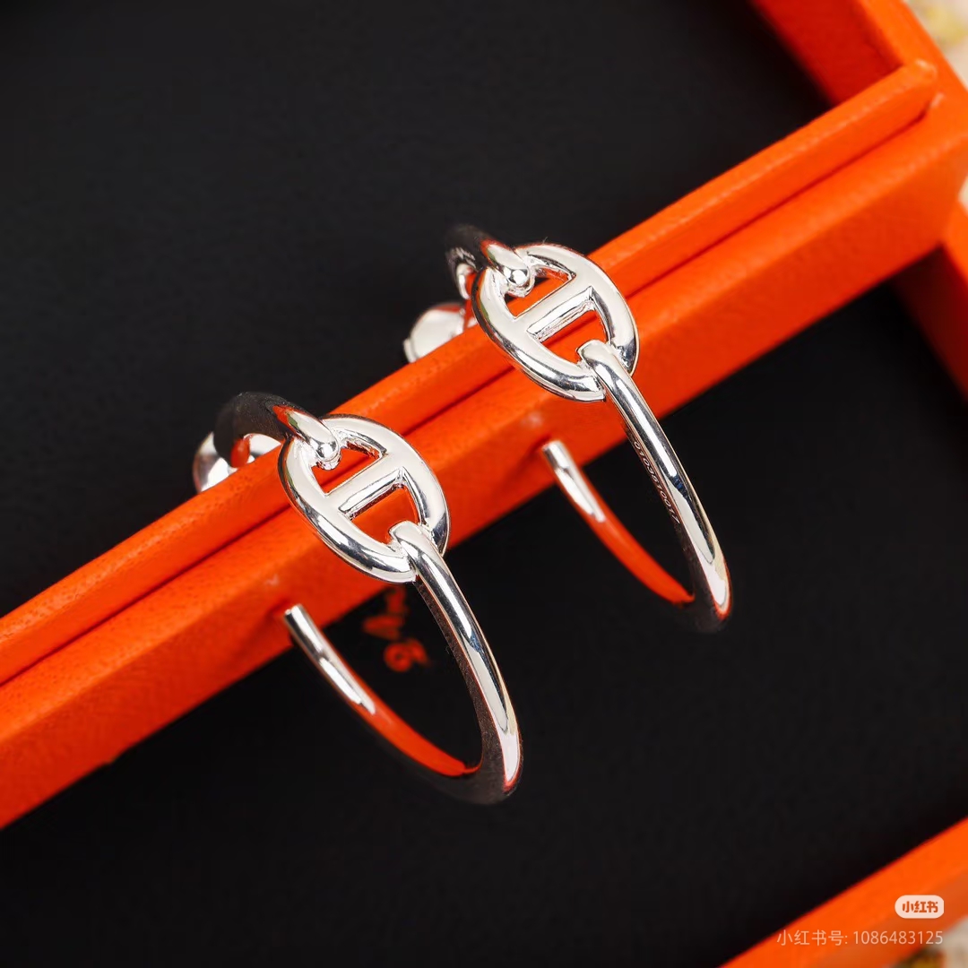 Hermès 爱马仕猪鼻子耳环三色